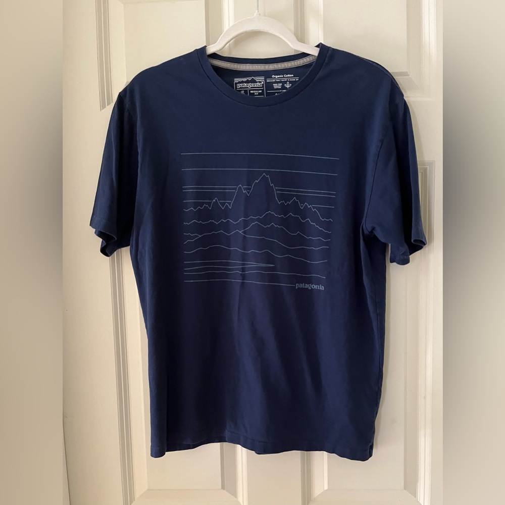 Men’s Patagonia Up High Endurance Organic short sleeve T-Shirt -blue size Small